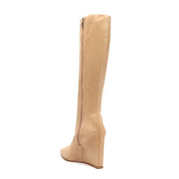 Schutz Asya Up Suede Wedge Boot in True Beige Size 8.5 - Picture 2 of 12